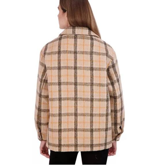 NWT Sebby Women's Oversized Plaid Fall Shirt Coat size large - Picture 2 of 12